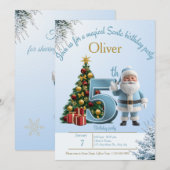 Magical Santa Birthday Invitation – 5th Birthday Bedankkaart (Voorkant / Achterkant)