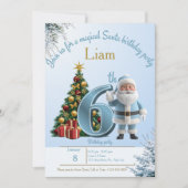 Magical Santa Birthday Invitation – 6th Birthday Bedankkaart (Voorkant)
