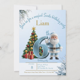 Magical Santa Birthday Invitation – 6th Birthday Bedankkaart