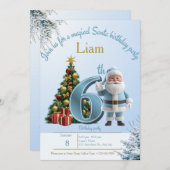 Magical Santa Birthday Invitation – 6th Birthday Bedankkaart (Voorkant / Achterkant)