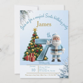 Magical Santa Birthday Invitation – 7th Birthday Bedankkaart