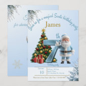 Magical Santa Birthday Invitation – 7th Birthday Bedankkaart (Voorkant / Achterkant)