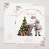 Magical Santa Birthday Invitation – 7th Birthday Bedankkaart (Voorkant / Achterkant)