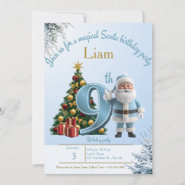 Magical Santa Birthday Invitation – 9th Birthday Bedankkaart