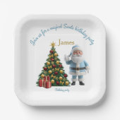 Magical Santa Birthday Invitation  Papieren Bordje (Voorkant)