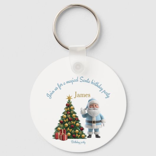 Magical Santa Birthday Invitation  Sleutelhanger (Voorkant)