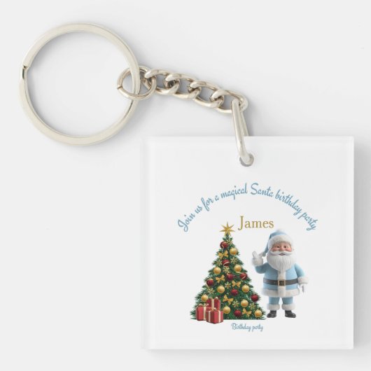 Magical Santa Birthday Invitation Sleutelhanger (voorkant)