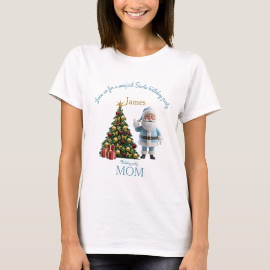 Magical Santa Birthday Invitation T-shirt (Voorkant)