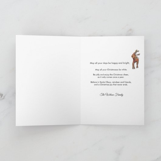 Magical Santa Christmas Village I Forest Friends Feestdagen Kaart (Binnen)