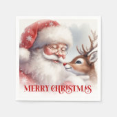 Magical Santa Rudolph Festive Dinner Napkins Servet (Voorkant)