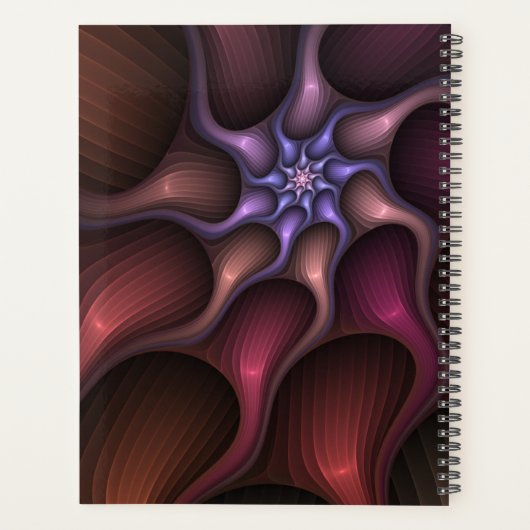 Magical Shiny Abstract Striped Colorful Fractal Planner (Achterkant)