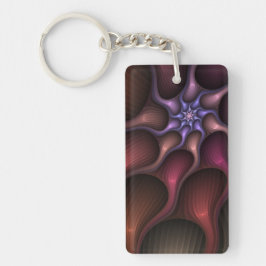 Magical Shiny Abstract Striped Colorful Fractal Sleutelhanger
