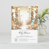 Magical Simple Enchanted Forest Baby shower Kaart (Staand voorkant)