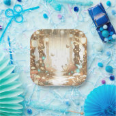 Magical Simple Enchanted Forest Baby shower Papieren Bordje (Feest)