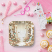 Magical Simple Enchanted Forest Baby shower Papieren Bordje (Feest)