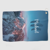 Magical sky monogram berg Storžič Slovenië Golfhanddoek (Horizontaal)