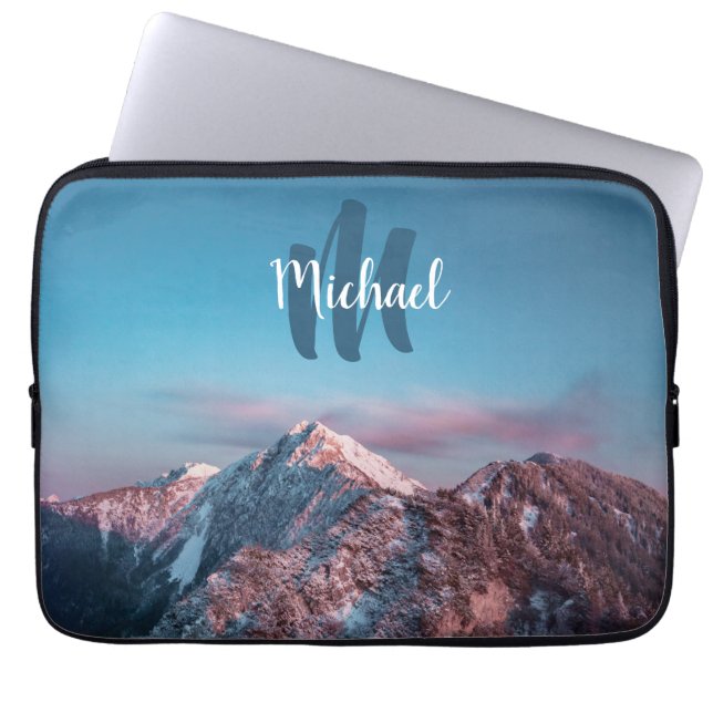 Magical sky monogram berg Storžič Slovenië Laptop Sleeve (Voorkant)
