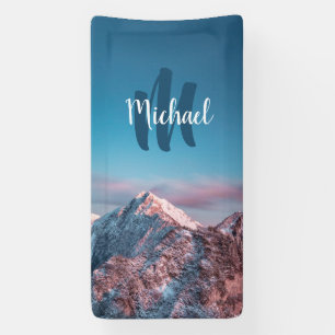 Magical sky monogram berg Storžič Slovenië Spandoek