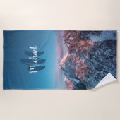 Magical sky monogram berg Storžič Slovenië Strandlaken (Voorkant)