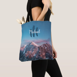 Magical sky monogram berg Storžič Slovenië Tote Bag