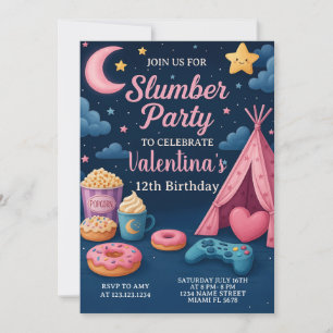 Magical Sleepover verjaardagsuitnodiging Kaart