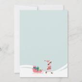 Magical Snow Globe Santa's Elves Pink Workshop Feestdagenkaart (Achterkant)