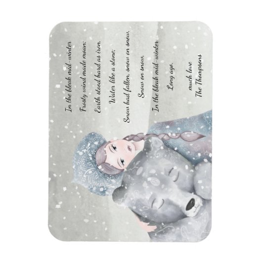 Magical Snow Princess Beer Bleak Midwinter Holiday Magneet (Verticaal)