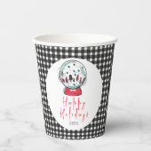 Magical Snow Wereldbol kerstfeest Papieren Bekers (Voorkant)