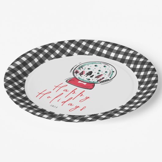 Magical Snow Wereldbol kerstfeest Papieren Bordje (Gekanteld)