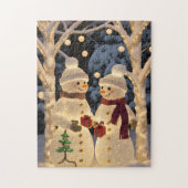Magical Snowman Christmas Lights Legpuzzel (Verticaal)