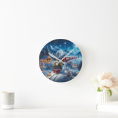Magical Snowy Christmas Train Winter Scene Ronde Klok (Huis)