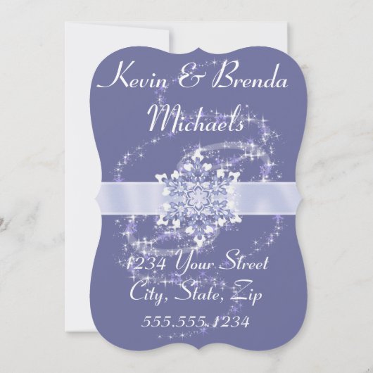 Magical Snowy Wonderland Invitations Kaart (Achterkant)