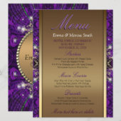 Magical Sparkle Gold+Paars Weddenbig Menu (Voorkant / Achterkant)