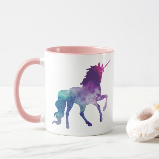 Magical Sparkly Prancing unicorn Mok (Met donut)
