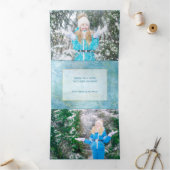 Magical Sparkly Winter Sneeuwfoto Drieluik Wenskaart (Binnen)