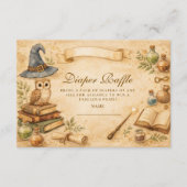 Magical Spellbook Wizard Diapper Raffle Informatiekaartje (Voorkant)