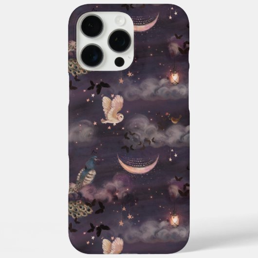 Magical Spooky Owl Moon Paarse Lantaarn Case-Mate iPhone Case (Achterkant)
