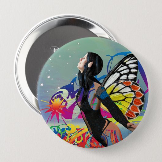 Magical Star-Button Ronde Button 4,0 Cm (Voorkant /achterkant)