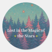 Magical Starry Forest - Fantasy Art Sticker (Voorkant)
