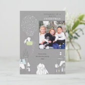 Magical Storybook White-kerstfoto Feestdagenkaart (Staand voorkant)