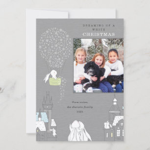 Magical Storybook White-kerstfoto Feestdagenkaart