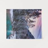 Magical sunset turquoise River Mojstrana, Slovenië Wandkleed (Voorkant (horizontaal))