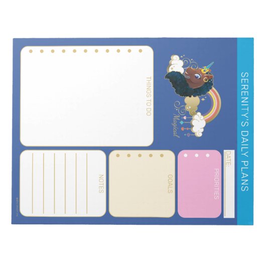 Magical the Unicorn Rainbow & Clouds Design Notitieblok (Voorkant)