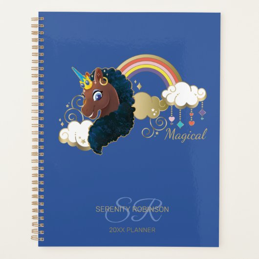 Magical the Unicorn Rainbow & Clouds Design Planner (Voorkant)