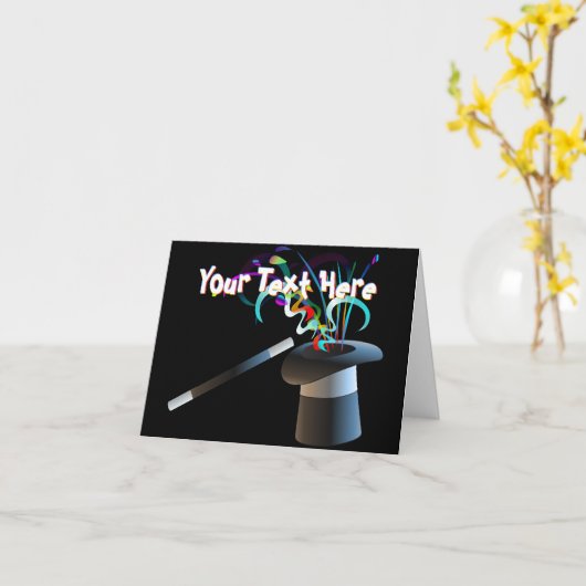 Magical Top Hat Wenskaart Kaart (Gele Bloem)