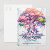 Magical Tree of Life Baby shower Aankondiging Briefkaart (Voorkant / Achterkant)