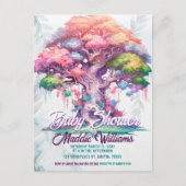 Magical Tree of Life Baby shower Aankondiging Briefkaart (Voorkant)