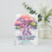 Magical Tree of Life Baby shower Aankondiging Briefkaart (Staand voorkant)
