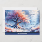 Magical Tree Winter Wedding Kaart (Voorkant)