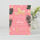 Magical Tropical Unicorn Baby shower Kaart (Staand voorkant)